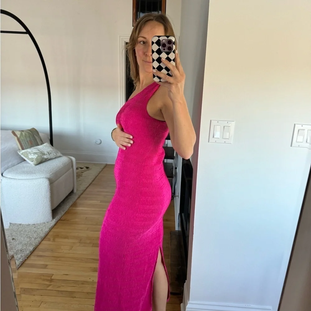 One-Shoulder Pink Dress